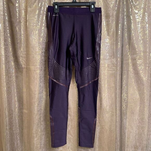 Nike RARE Plum Purple Power Speed Dri Fit Running Tights, Small NWOT - Picture 1 of 11